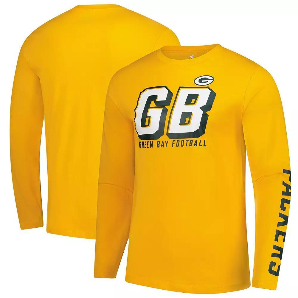 Men's Fanatics  Gold Green Bay Packers Long Sleeve T-Shirt, Size: 3XL Product Image