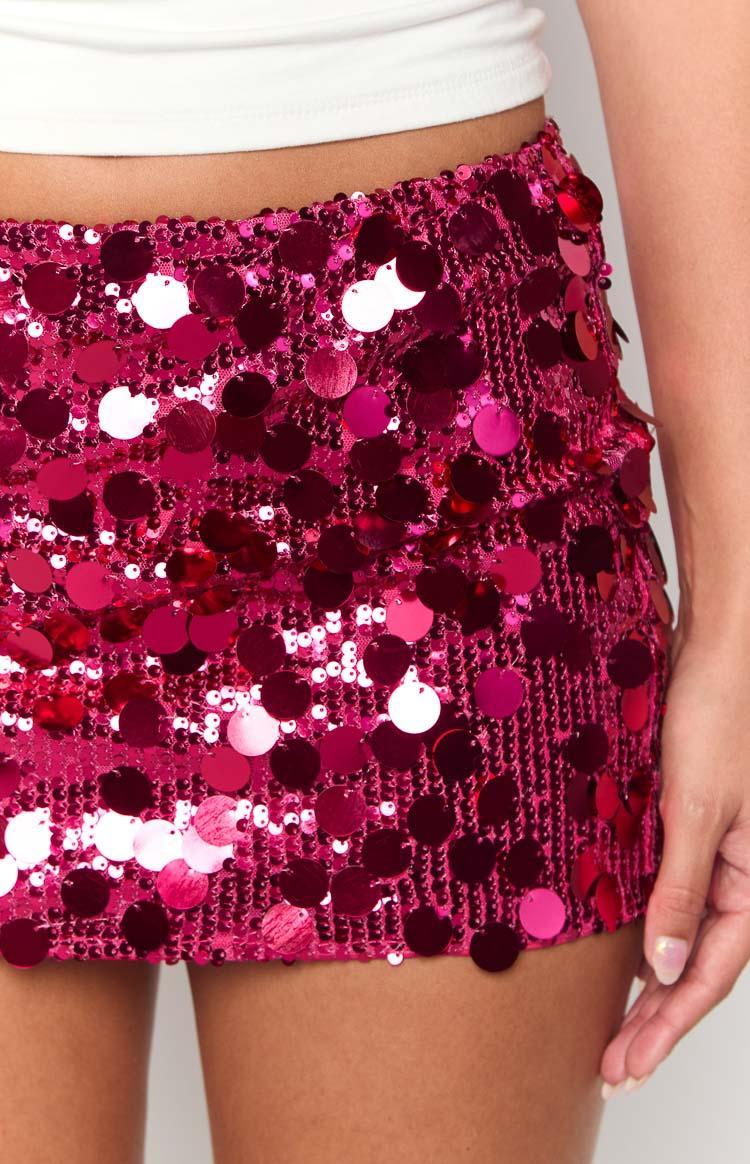 Emiko Pink Sequin Mini Skirt Girls Product Image