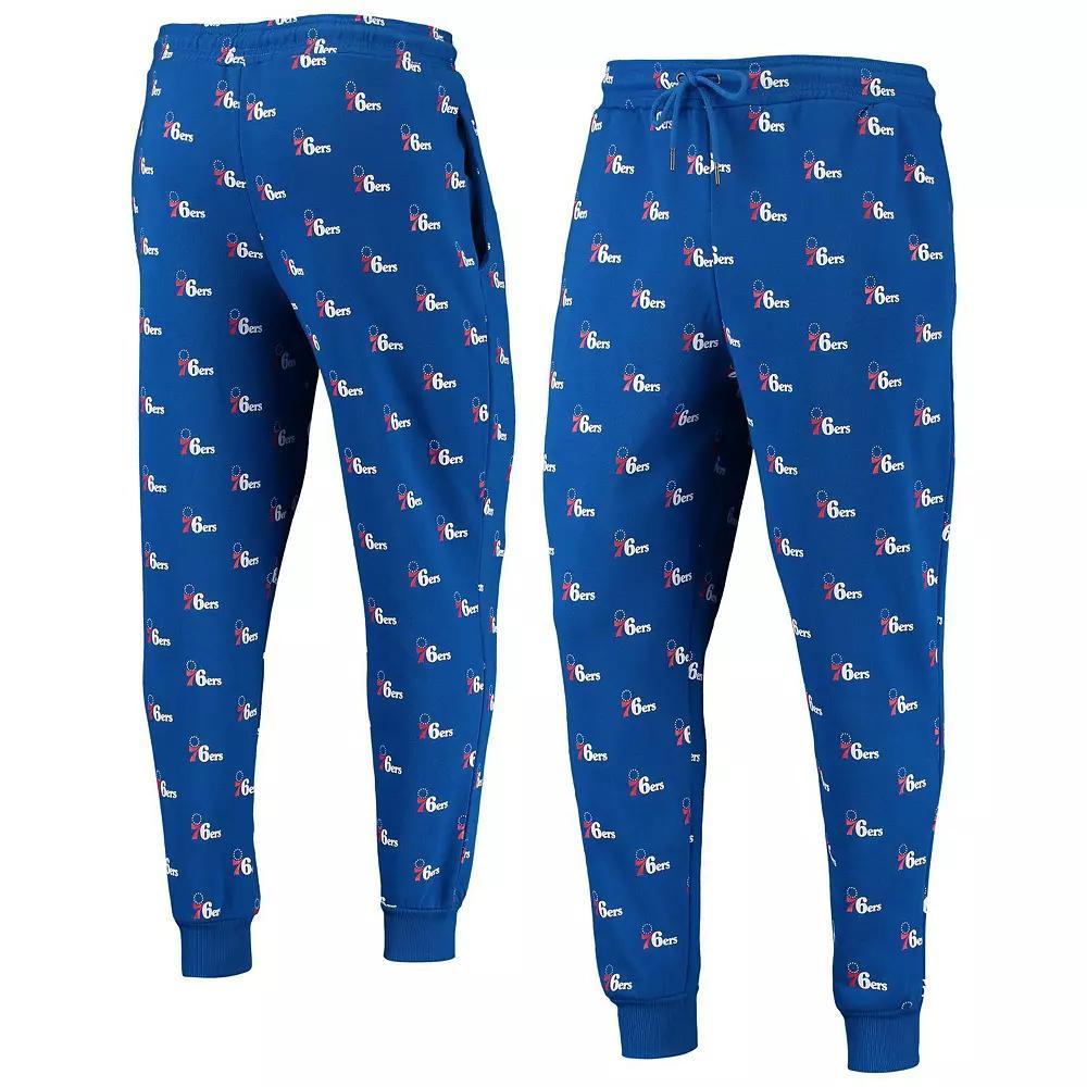 The Wild Collective Royal Philadelphia 76ers Allover Logo Jogger Pants, Women's, Size: Large, 76r Blue Product Image