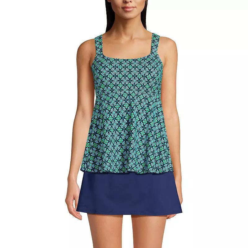 Women's Lands' End Flutter Empire UPF 50 Tankini Swimsuit Top, Size: XS, Purple Stipple Palm Product Image