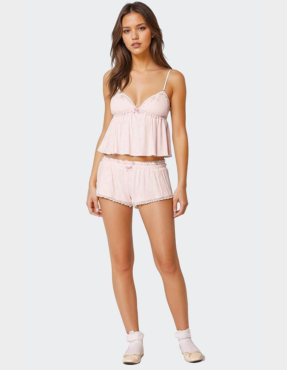 EDIKTED Dream Babydoll Waffle Tank Top Product Image