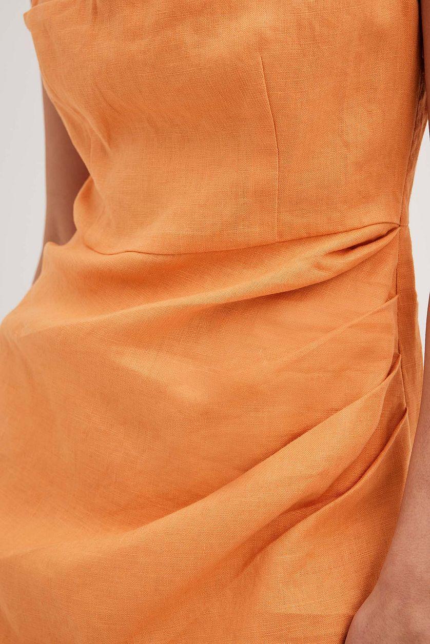 Overlap Waterfall Linen Dress Product Image