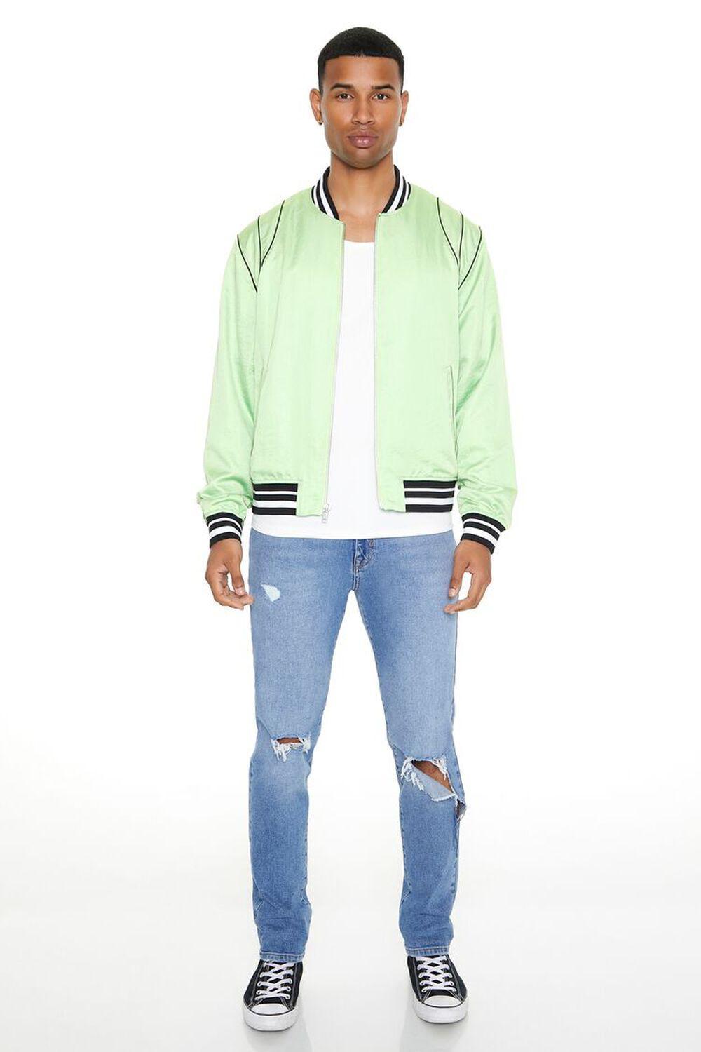 Piped-Trim Bomber Jacket | Forever 21 Product Image