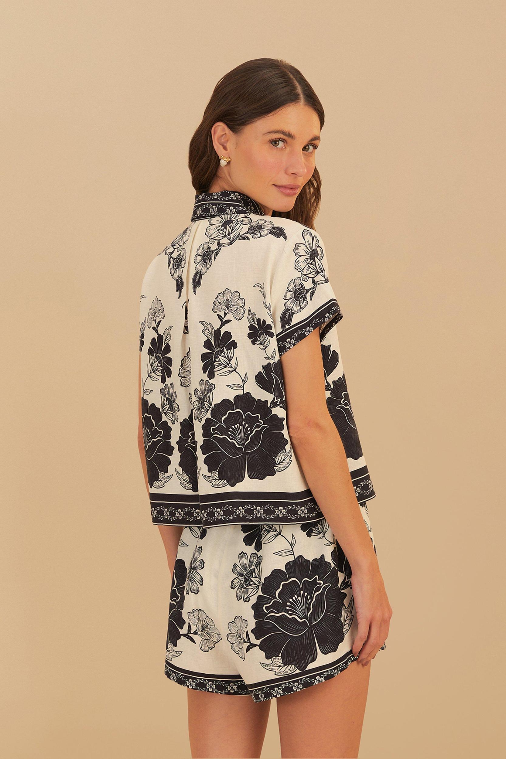 Off-White Flower Leopards Shirt, FLOWER LEOPARDS OFF-WHITE / XXS Product Image