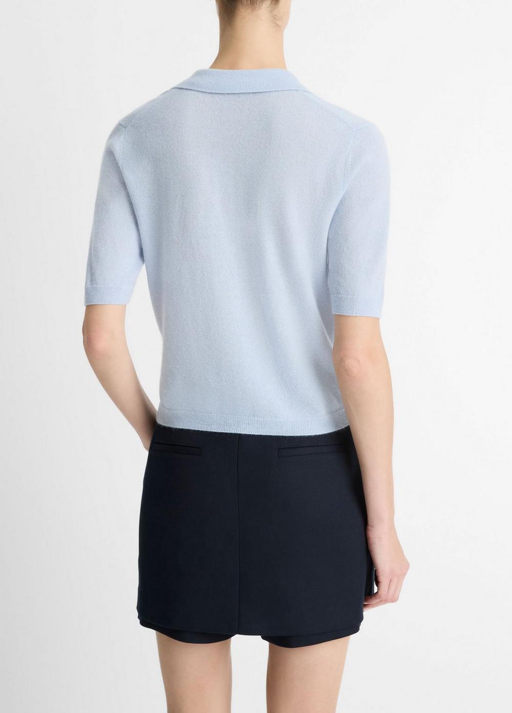 Womens Cashmere-Silk Open Collar Polo Sweater Product Image
