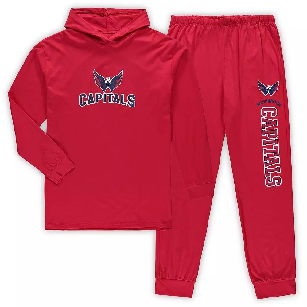 Men's Concepts Sport Red Washington Capitals Big & Tall Pullover Hoodie & Joggers Sleep Set, Size: 5XB Product Image