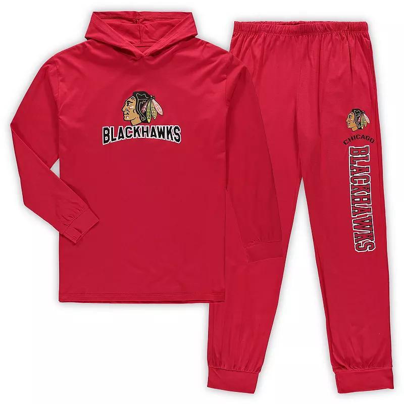 Men's Concepts Sport Red Chicago Blackhawks Big & Tall Pullover Hoodie & Joggers Sleep Set, Size: 3XLT Product Image