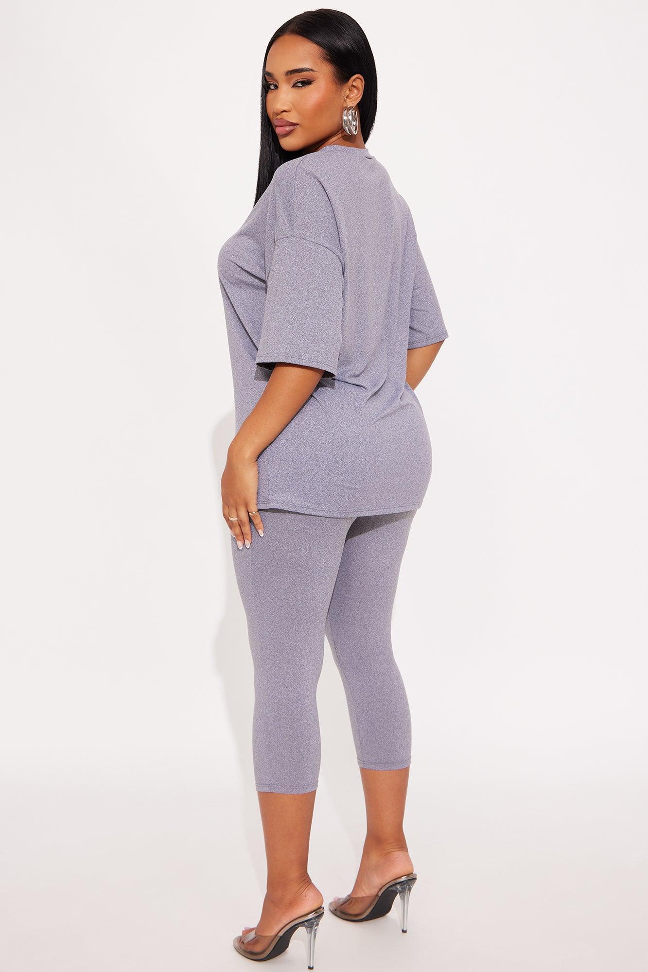 Weekend Vibes Capri Set - Heather Grey Product Image
