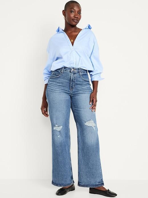 Extra High-Waisted Sky-Hi Wide-Leg Jeans Product Image