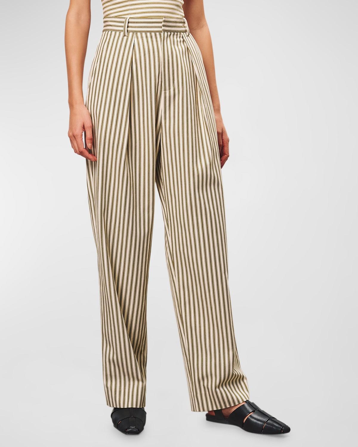 Womens Marella Stripe Wide-Leg Trousers Product Image