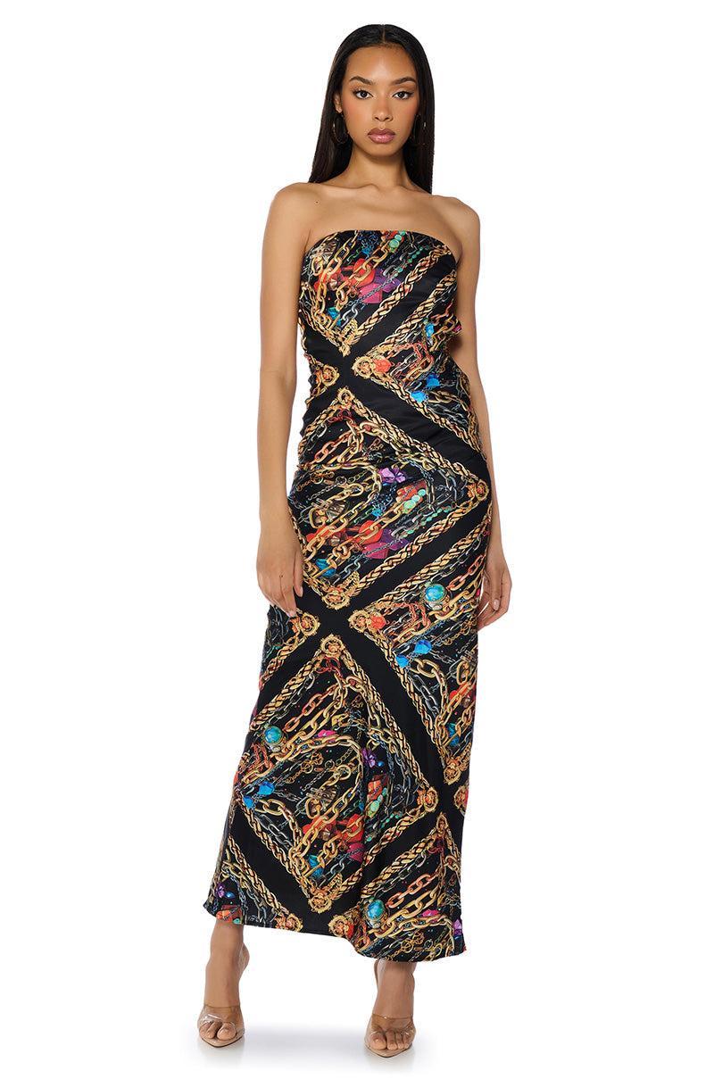CHAINMAIL SATIN MAXI DRESS Product Image