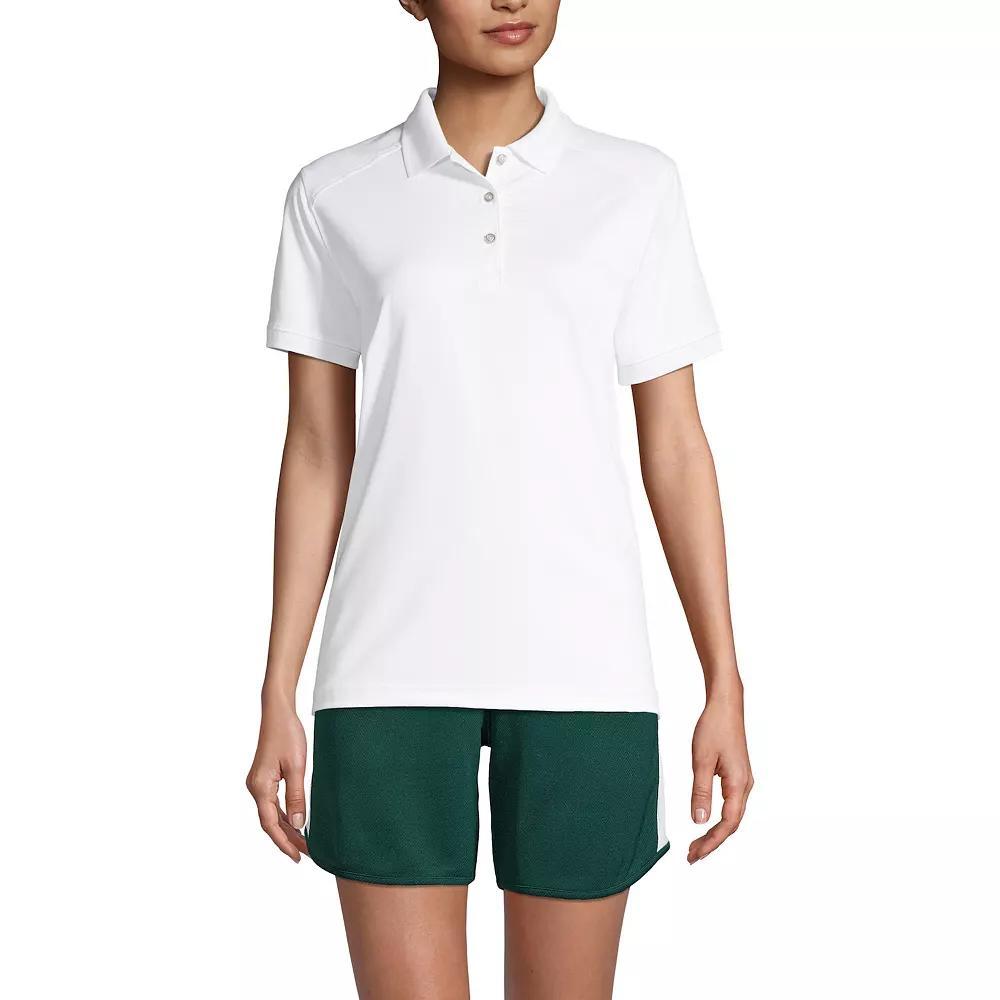 Women's Lands' End Short Sleeve Rapid Dry Polo Shirt, Size: Large, Blue Product Image