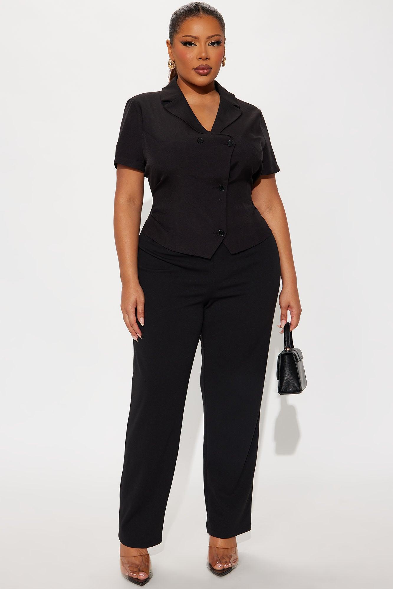 Set My Mind On You Crepe Straight Leg Pant - Black Female Product Image