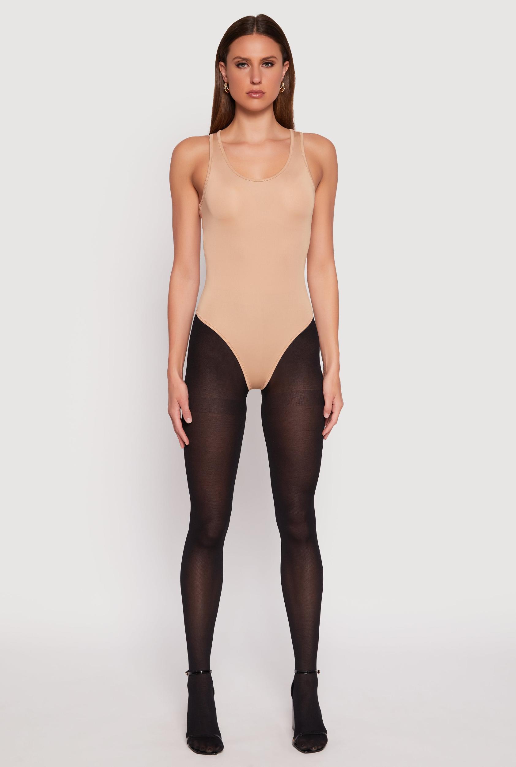 Womens Daisy Scoop Neck Thong Bodysuit Product Image