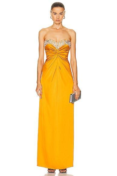 Hand-beaded Strapless Gown PatBO Product Image