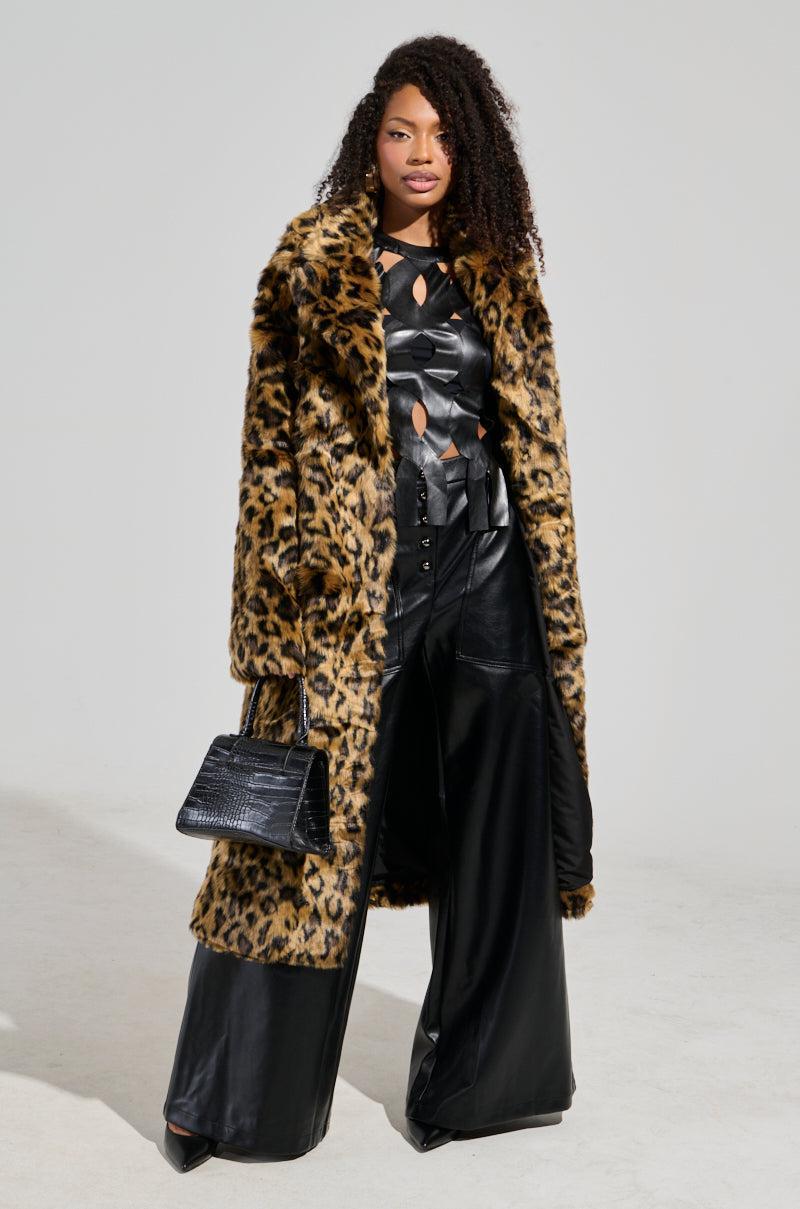 CATTY FAUX FUR LEOPARD COAT Product Image