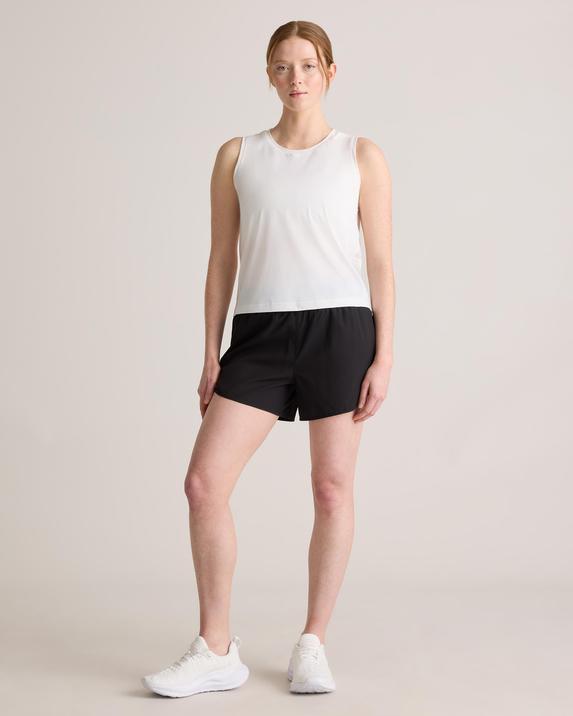 Quince | Women's Essential Run Cropped Muscle Tank Top Nylon/Spandex Product Image