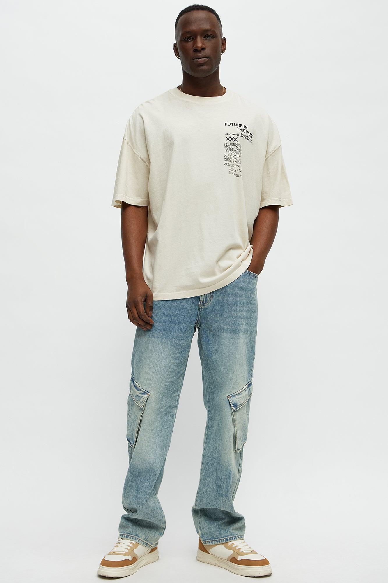 Modernism Art Center Oversized Short Sleeve Tee - Cream Product Image