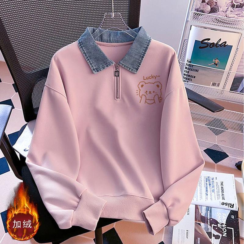 Collar Cartoon Print Pullover Product Image