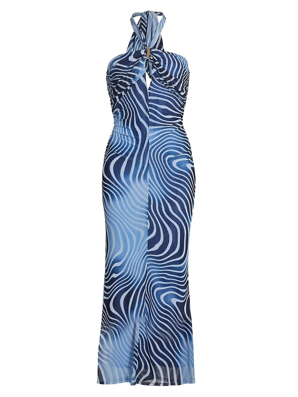 Womens Sandie Swirled Halter Midi-Dress Product Image