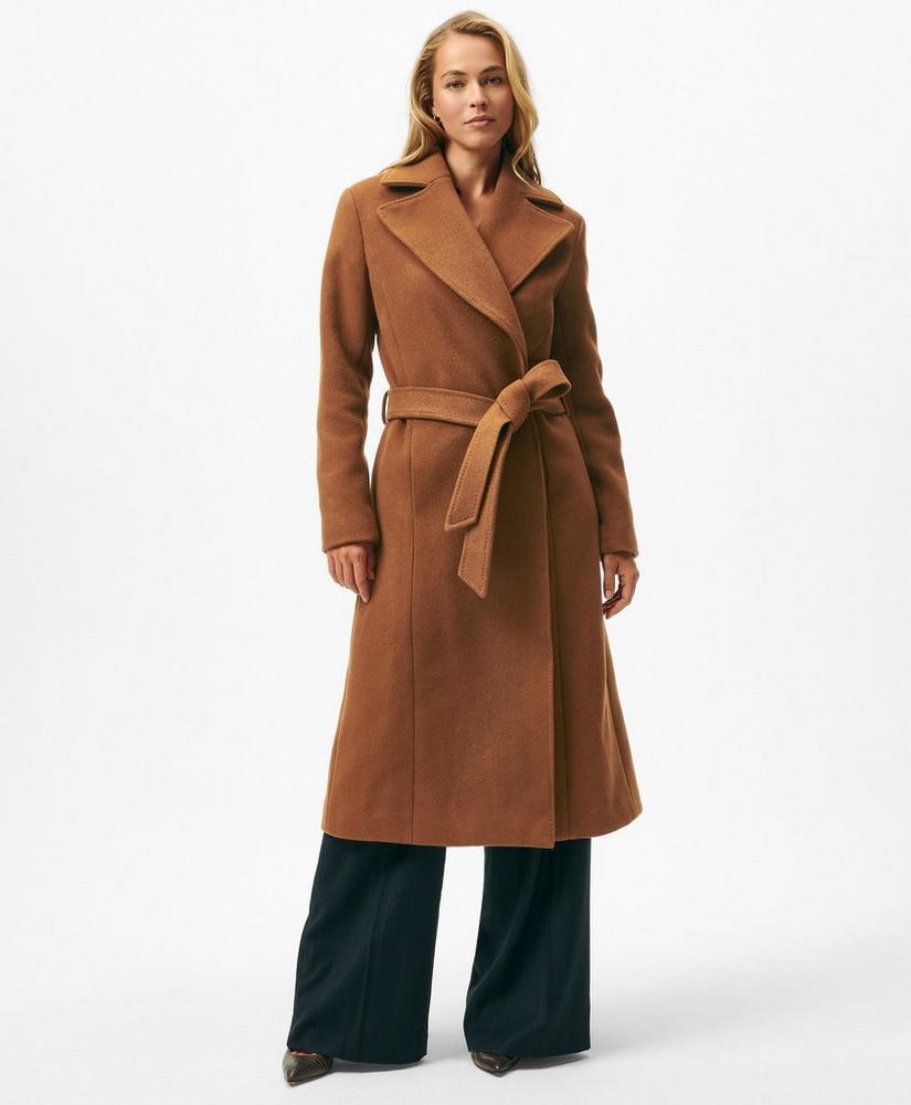 Notch Collar Coat in Water-Repellent Brushed-Twill Wool Product Image