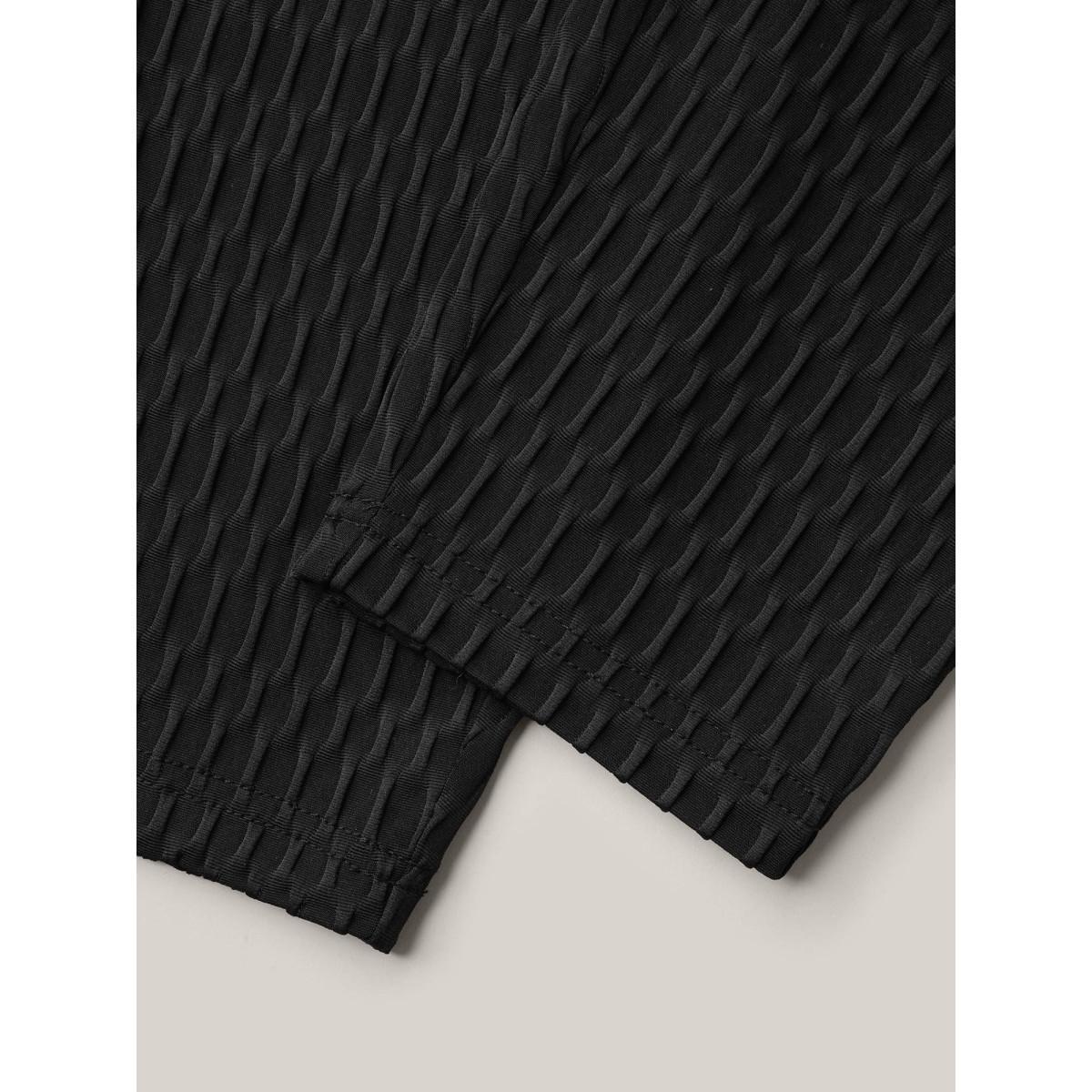 Plus Size Textured Wide waist Super Stretch Leggings Women Black Casual High stretch Skinny Mid Rise Everyday Leggings BloomChic 12/L Product Image