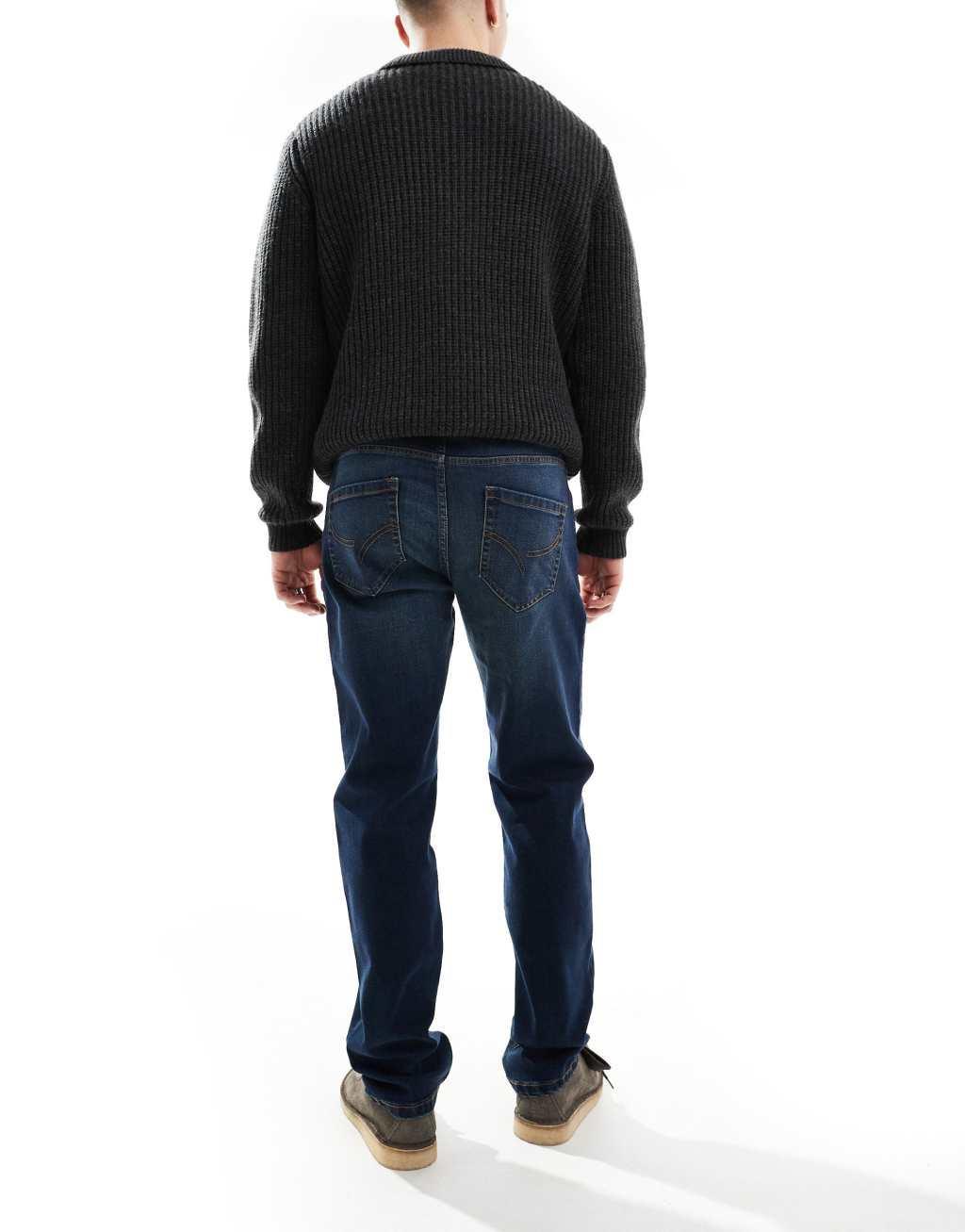 Threadbare straight fit jeans in mid wash blue Product Image