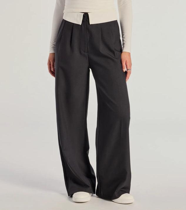First Look Contrast Wide-Leg Pants Product Image