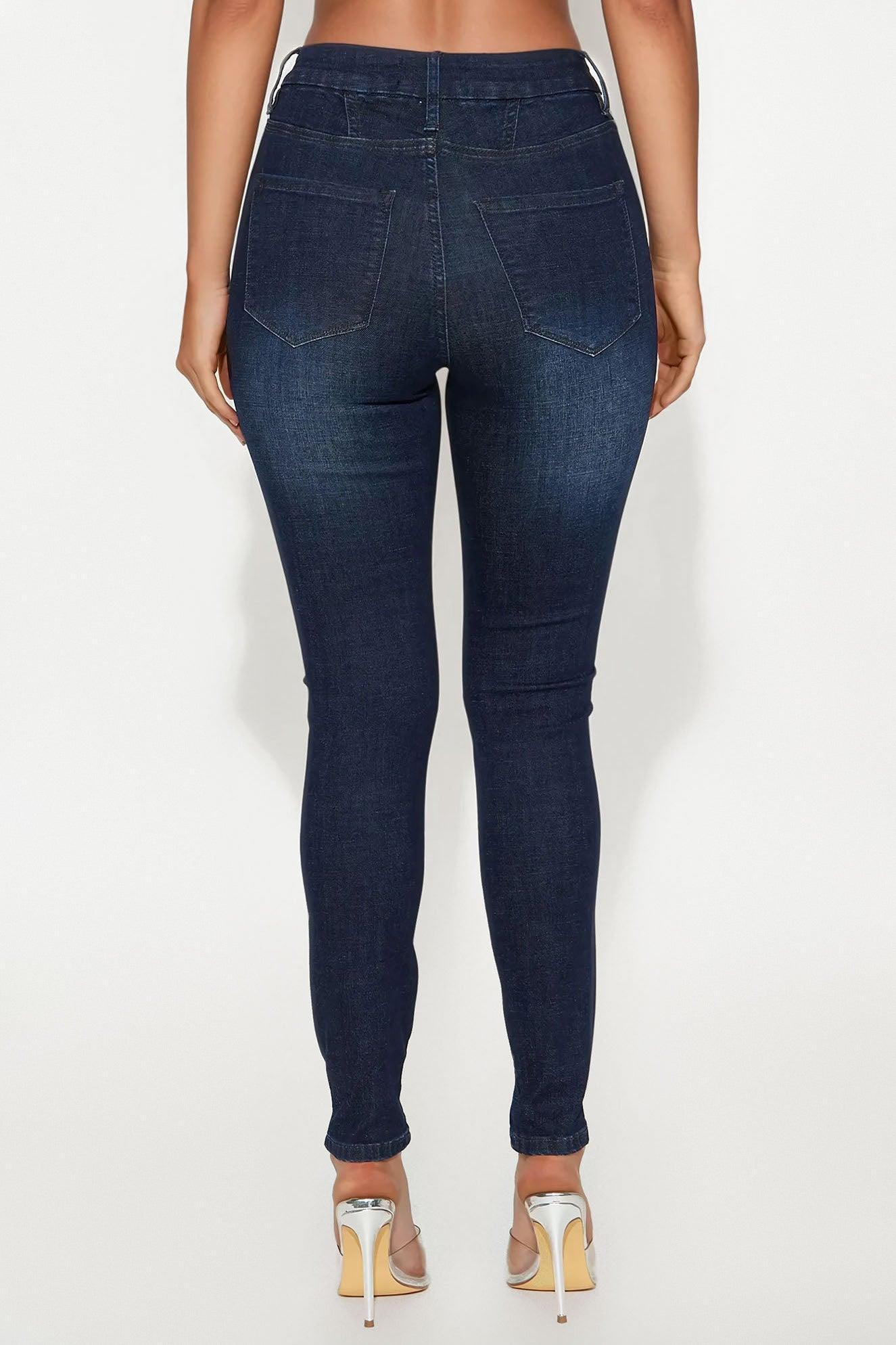 Long Story Short Sculpting Stretch Skinny Jeans - Dark Wash Product Image