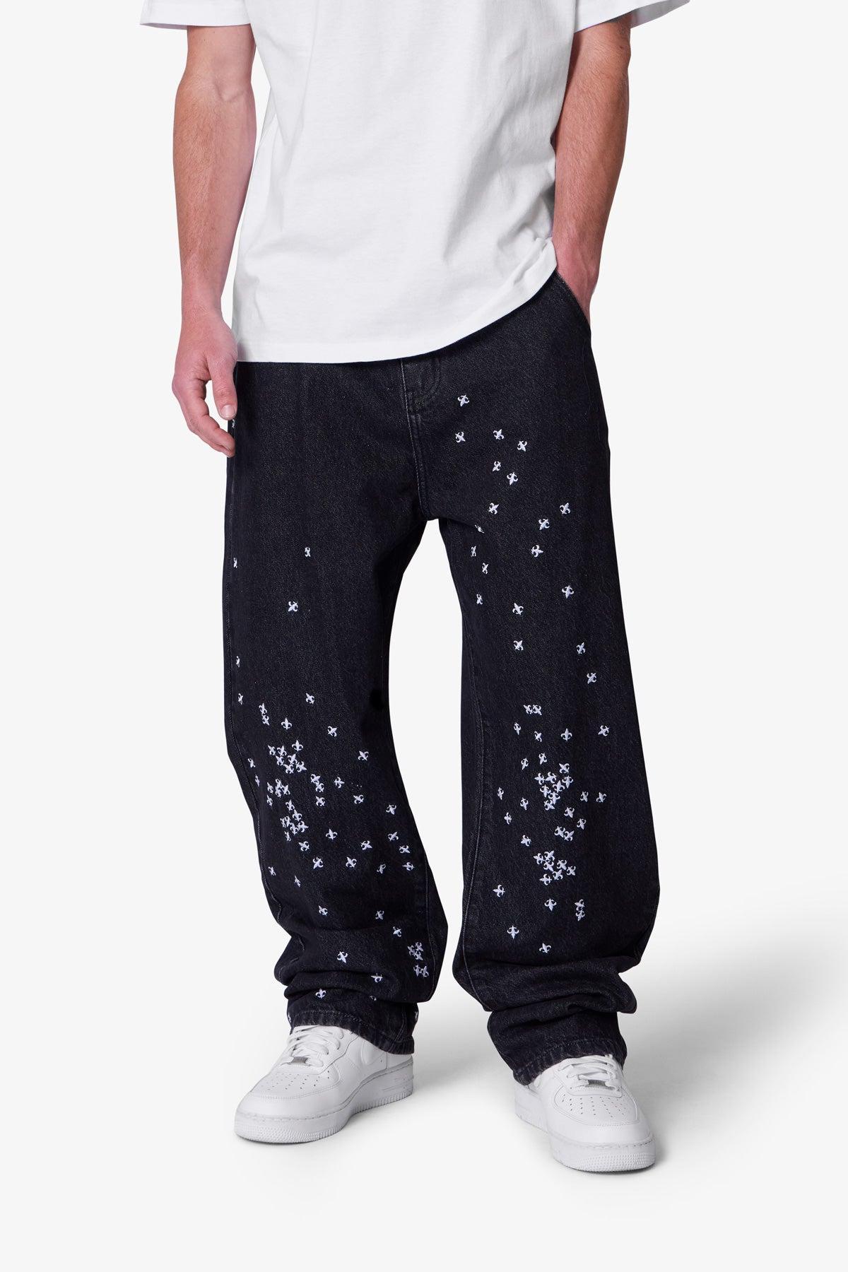 Ultra Baggy Le Fleur Denim - Black Product Image