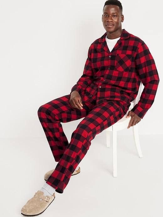 Printed Flannel Pajama Set for Men Product Image