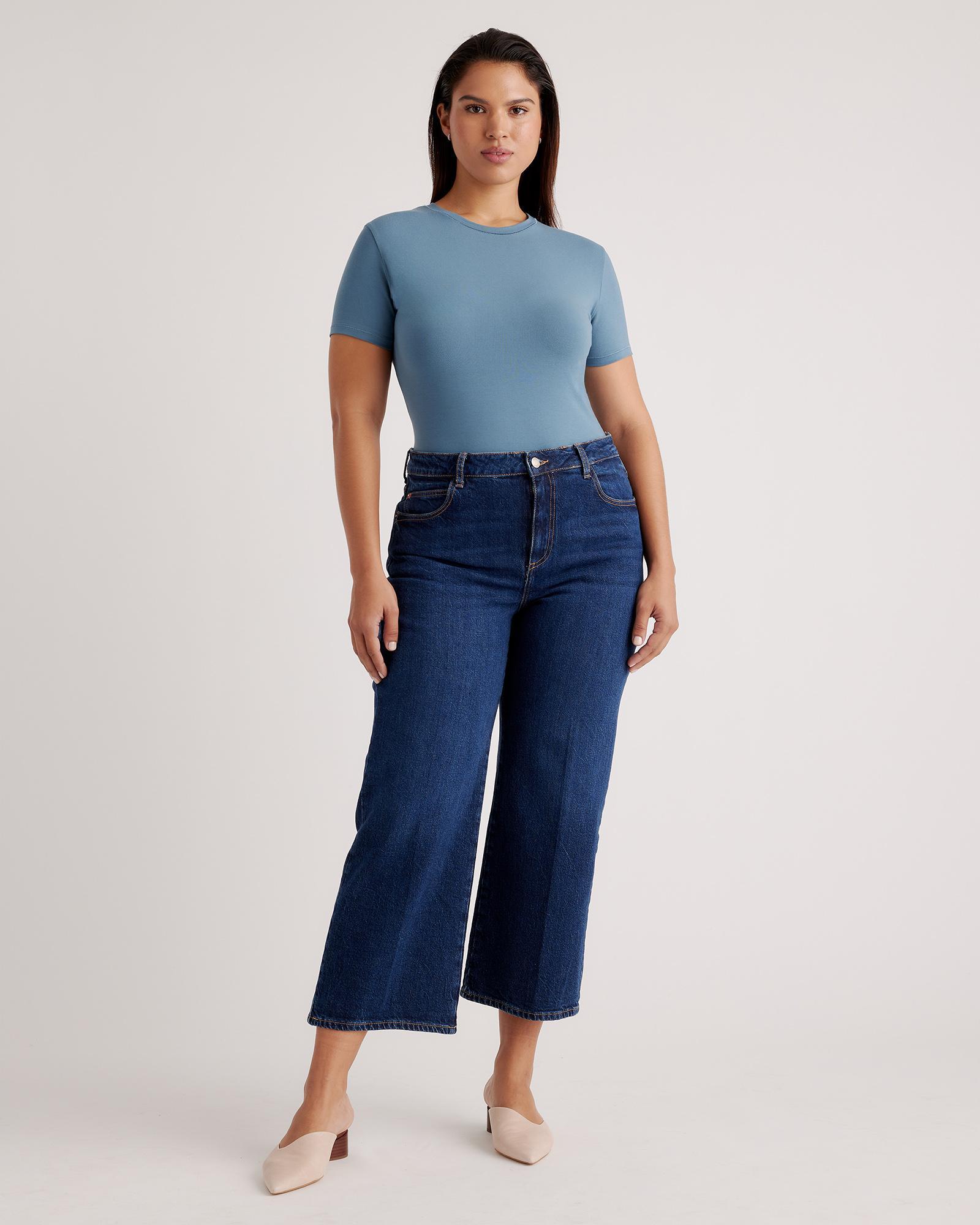 Quince | Women's Stretch Cotton Jersey Short Sleeve Bodysuit Organic Cotton Product Image
