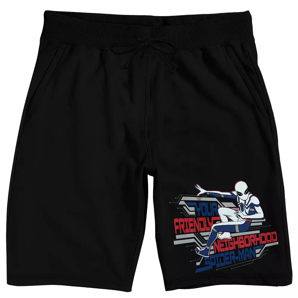 Men's Original & Unrestored Friendly Marvel Spider-Man Pajama Shorts, Size: XXL, Black Product Image