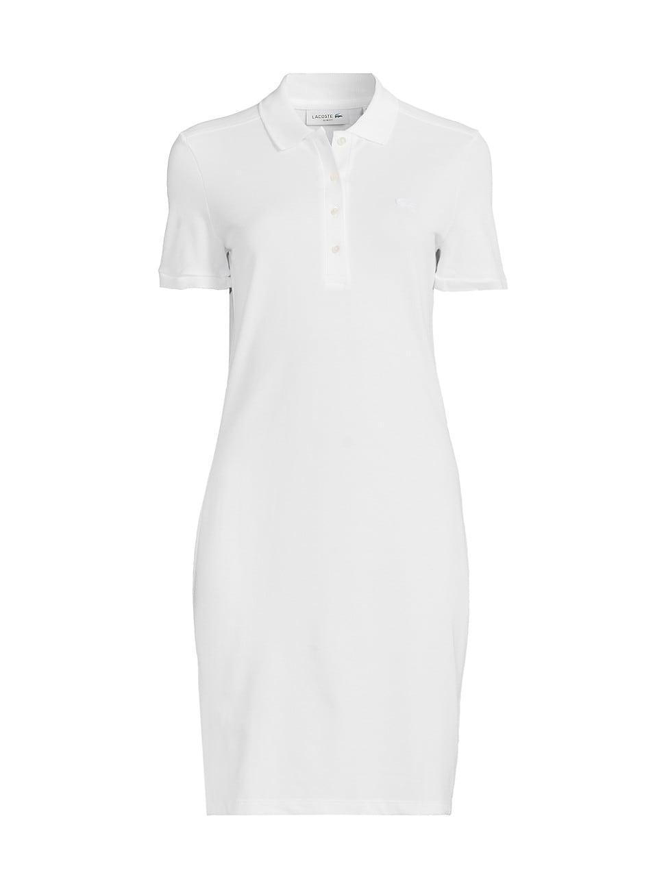 Womens Short-Sleeve Pique Cotton Minidress Product Image