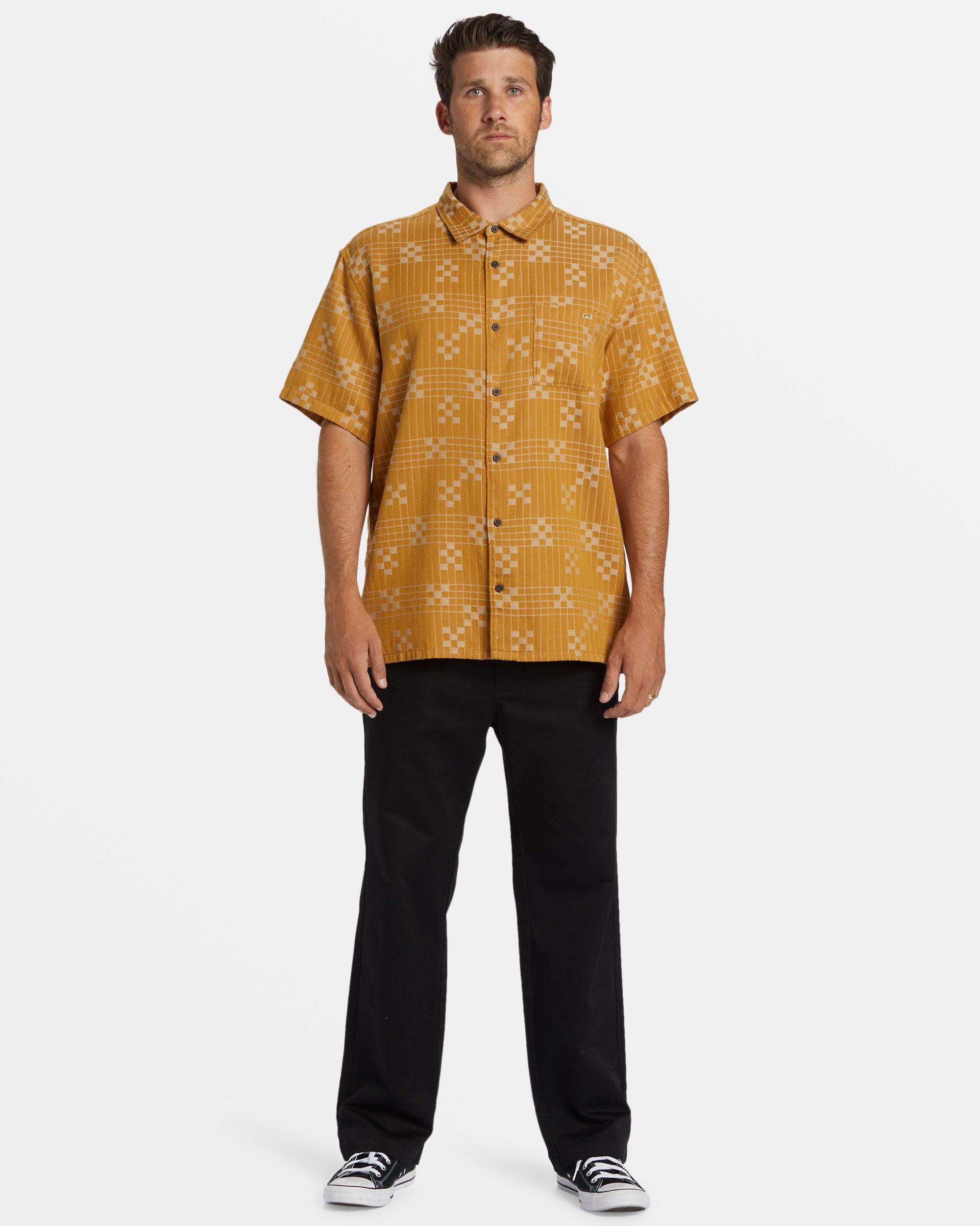 Sundays Jacquard Short Sleeve Shirt - Dijon Male Product Image