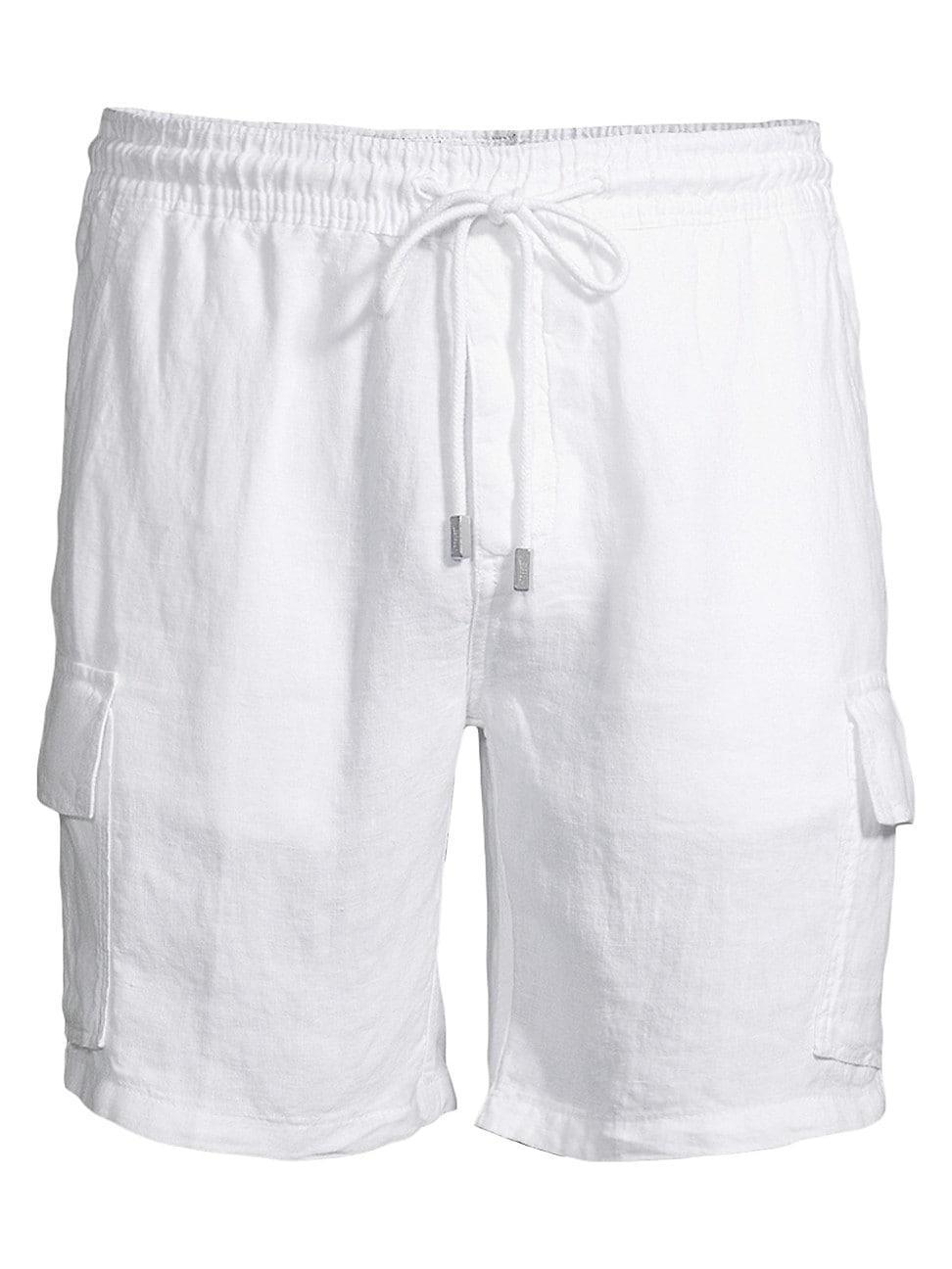 Vilebrequin Men's Linen Bermuda Cargo Pockets Shorts in Blanc at Nordstrom, Size Small Product Image