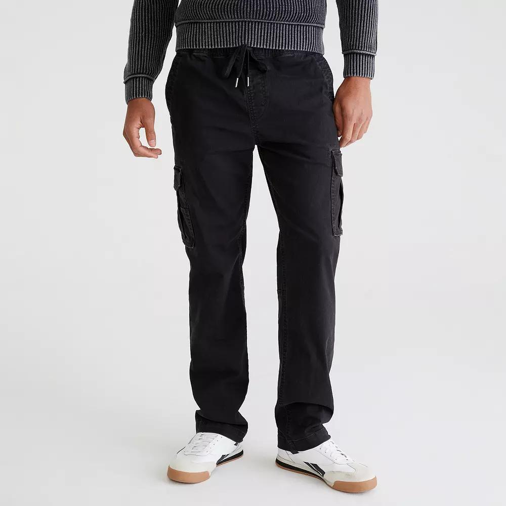 Men's Aeropostale Straight-Leg Cargo Jeans, Size: XXL, Moonless Black Product Image