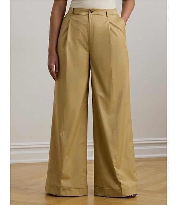 Lauren Ralph Lauren Plus Size Pleated Wide Leg Pants Product Image