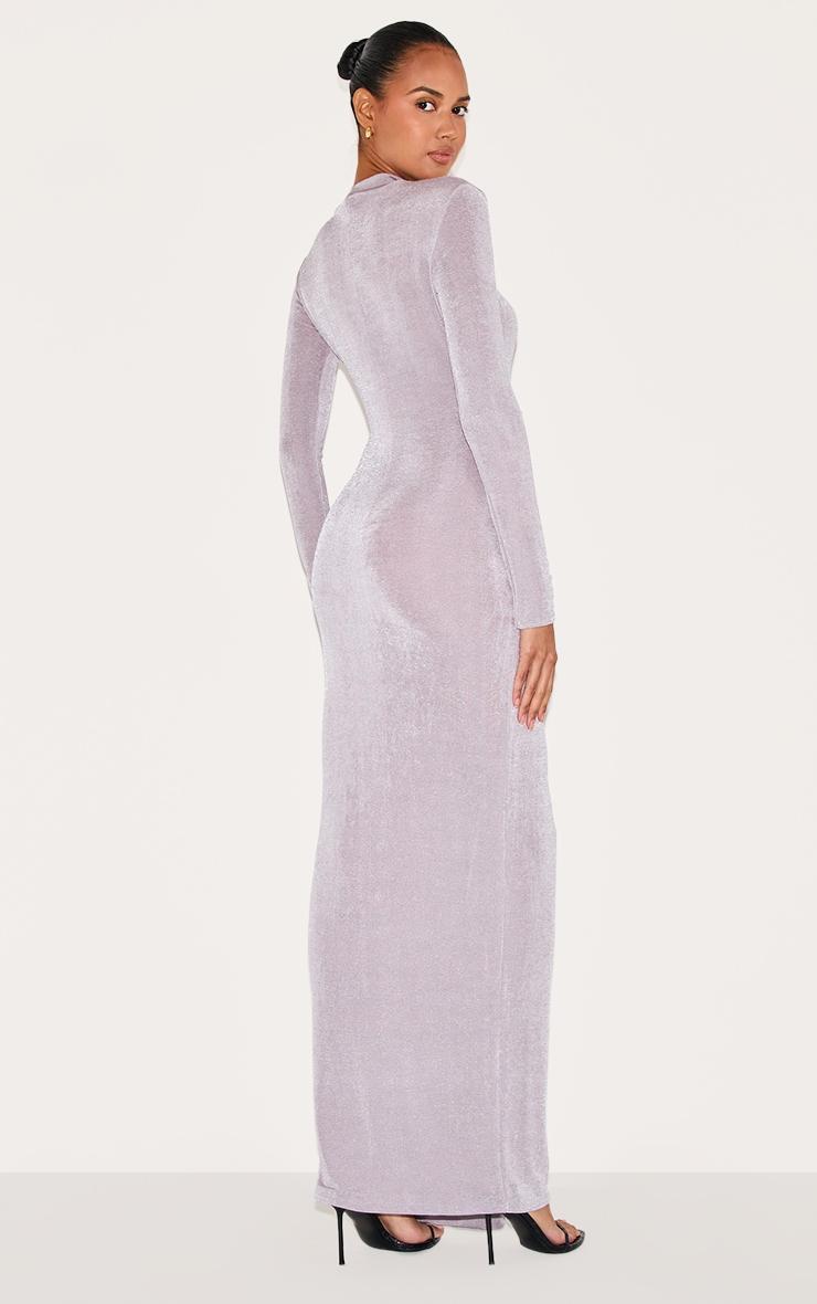  Mushroom Slinky Acetate Wrap Maxi Dress Product Image