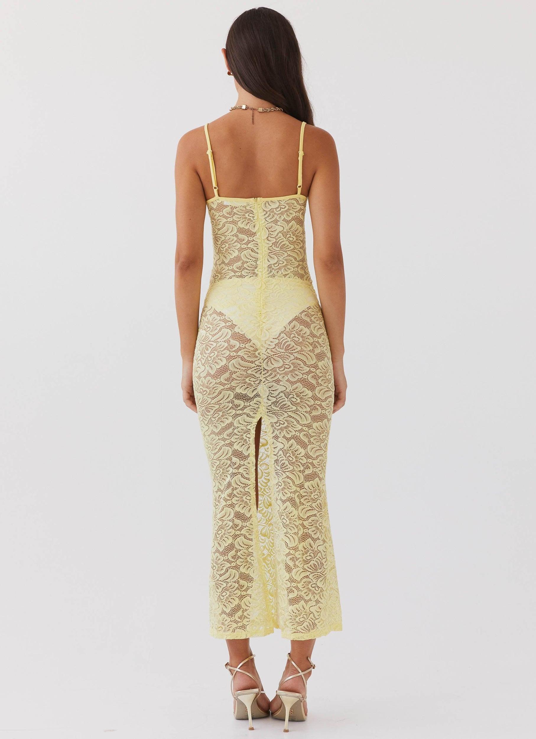 Leona Lace Maxi Dress - Canary Product Image