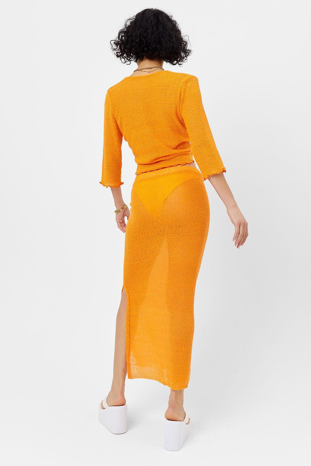 Hilary Knit Cardigan Sweater - Orange Novelty Product Image