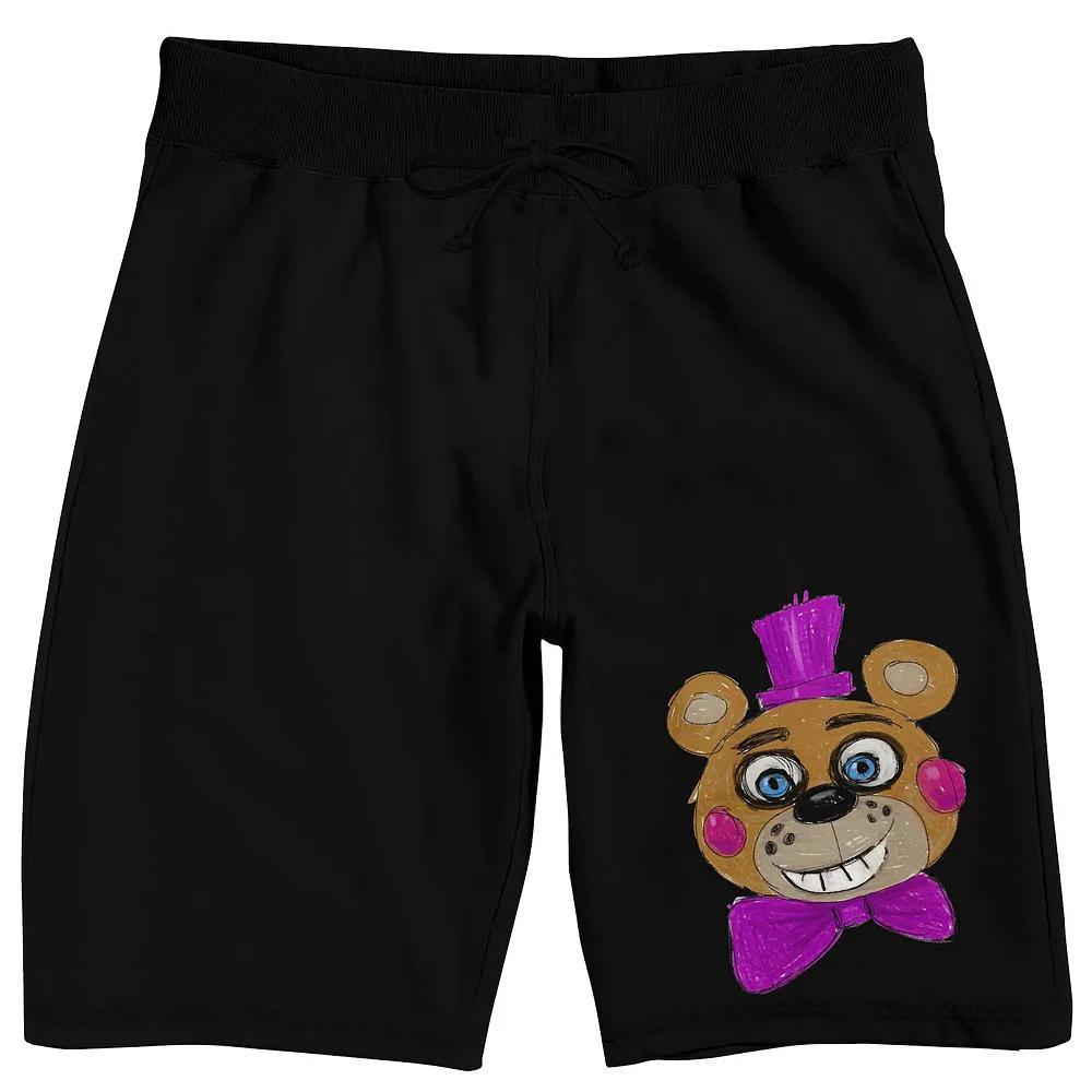 Men's Five Nights At Freddy's Drawing Pajama Shorts, Size: XXL, Black Product Image