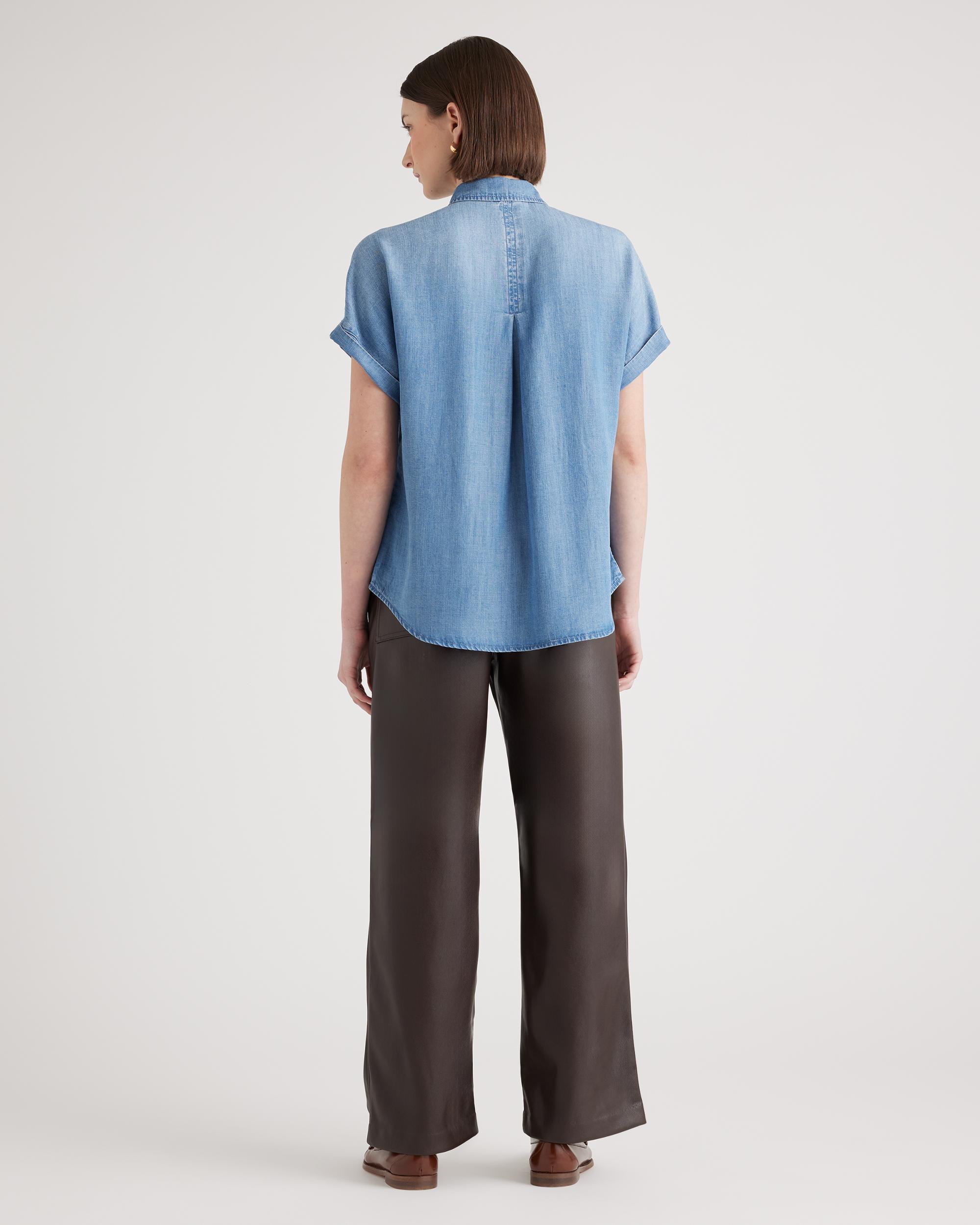 Quince | Women's Chambray Tencel Short Sleeve Shirt Product Image