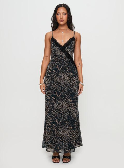 Rosalba Maxi Dress Leopard Product Image
