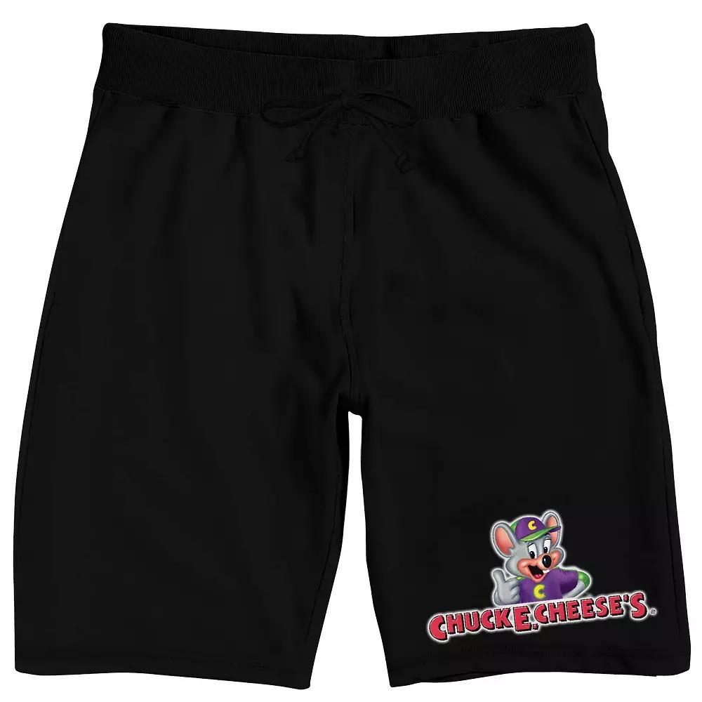 Men's Chuck E. Cheese Logo Sleep Shorts, Size: XXL, Black Product Image