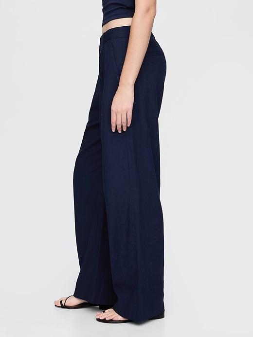 365 High Rise Linen-Blend Trousers Product Image