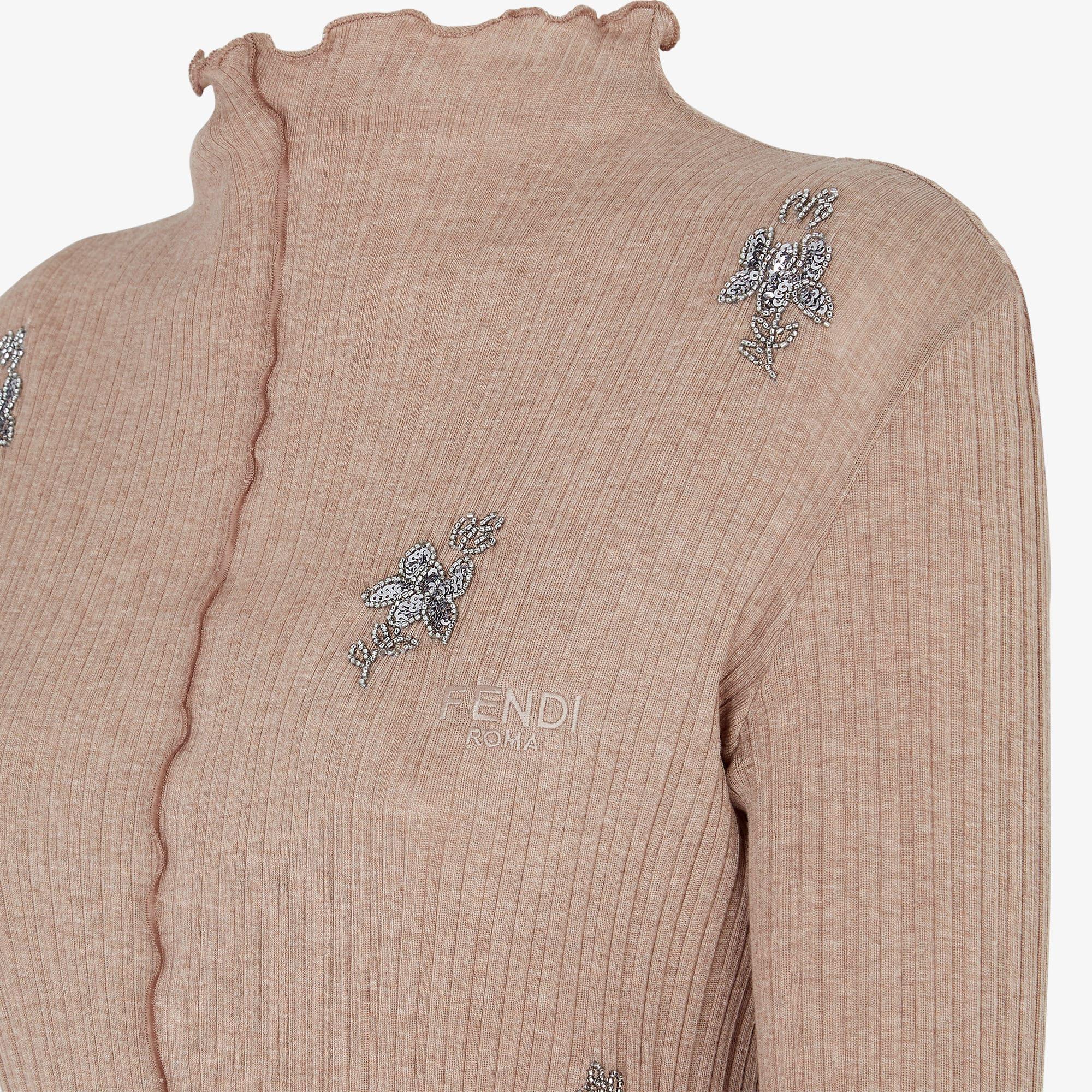 SweaterBrown jersey mock neck Product Image