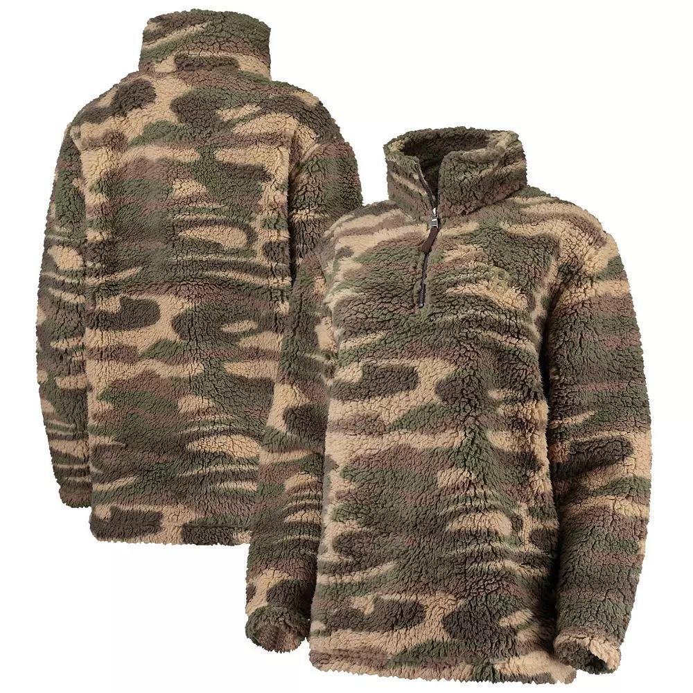 Women's G-III 4Her by Carl Banks Camo Boston Red Sox Sherpa Quarter-Zip Jacket, Size: 2XL, Green Product Image