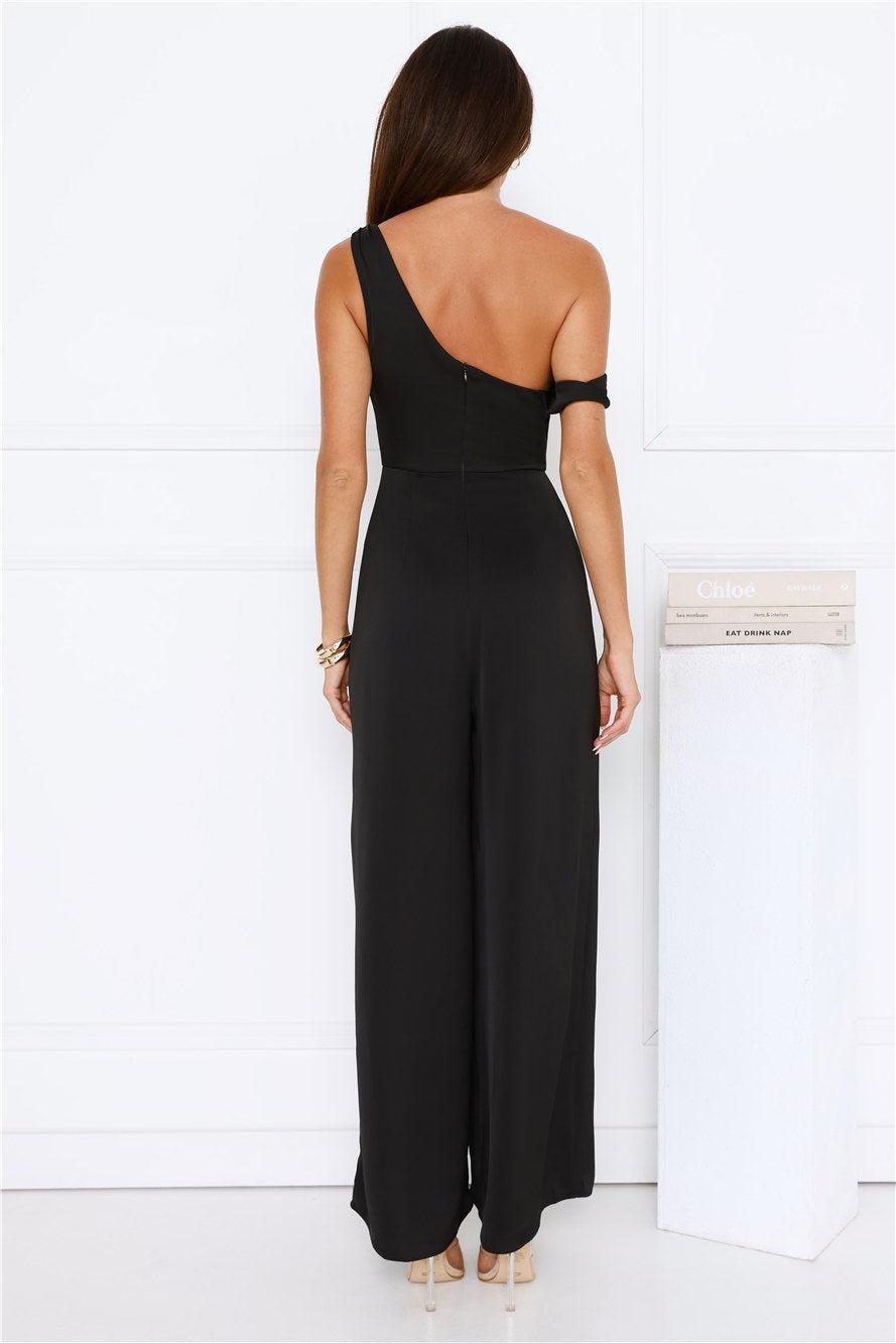 Secret Society Off Shoulder Jumpsuit Black Product Image