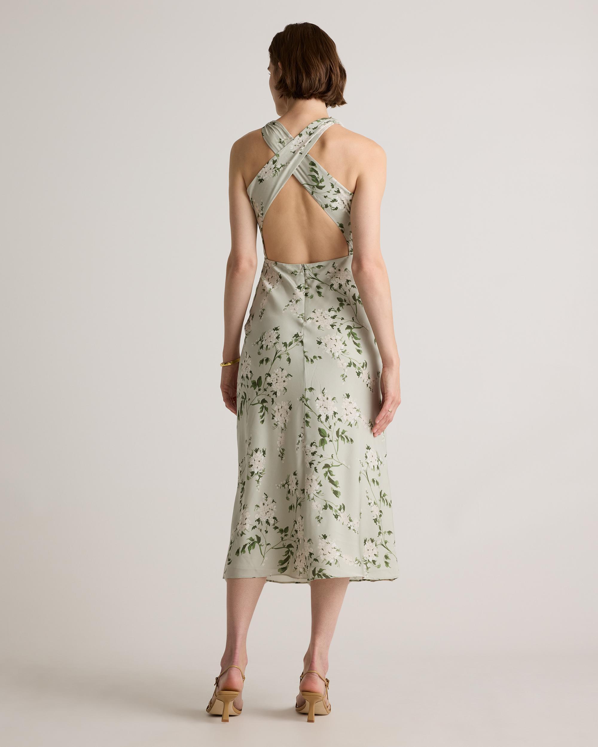 Quince | Women's Washable Stretch Silk High Neck Midi Dress Size XS, Mulberry Silk Product Image